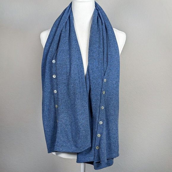 Cashmere Accessories - Vintage Italian Cashmere Blend Button Scarf